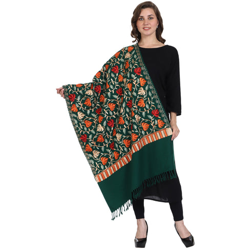 Women's Aari Embroidered Wool Stole